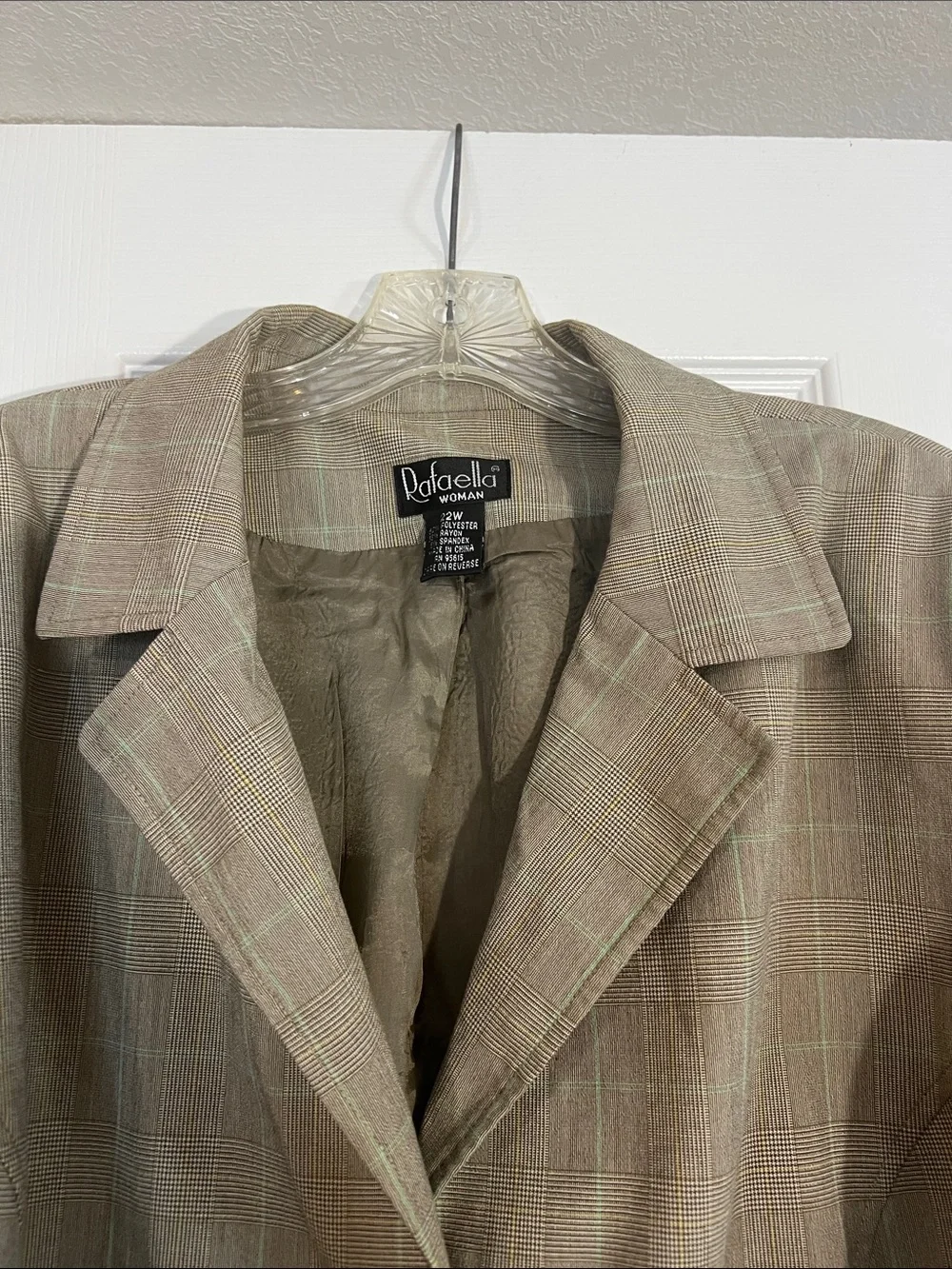 Rafaella Taupe Plaid Blazer and Trouser Set